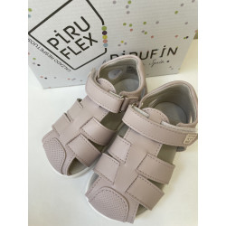 Sandalia Piruflex respetuosa rosa velcro