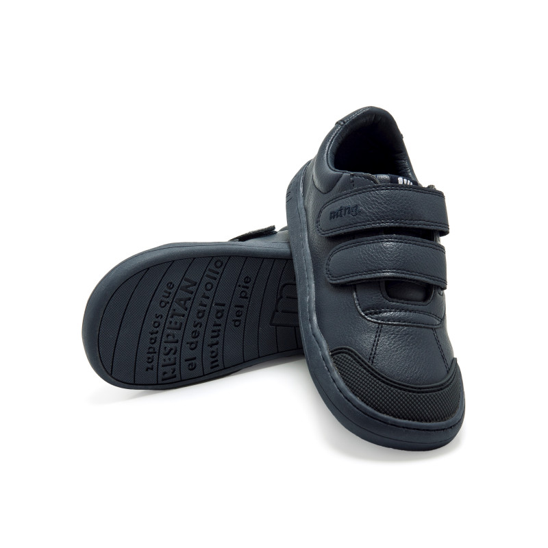 Colegial respetuoso Mustang doble velcro marino