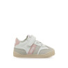 Deportiva respetuosa Mustang blanca linea rosa