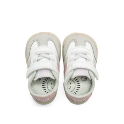 Deportiva respetuosa Mustang blanca linea rosa