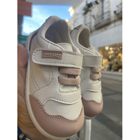 Deportivo Barefoot Zapy blanco y rosa