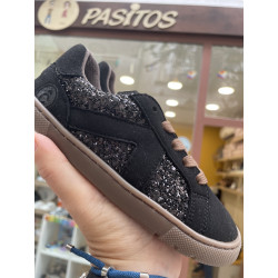 Deportivo Suede respetuoso Coqueflex negro gliter