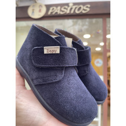 Botín Barefoot Zapy serraje marino velcro