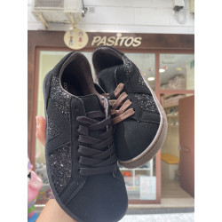 Deportivo Suede respetuoso Coqueflex negro gliter