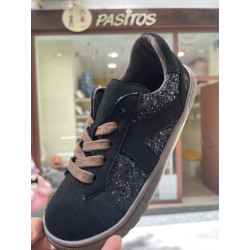 Deportivo Suede respetuoso Coqueflex negro gliter