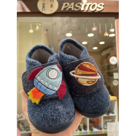 Zapatilla de casa respetuosa de Igor azul espacio