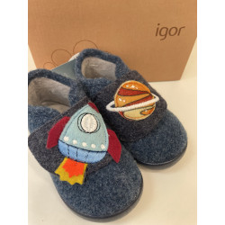 Zapatilla de casa respetuosa de Igor azul espacio