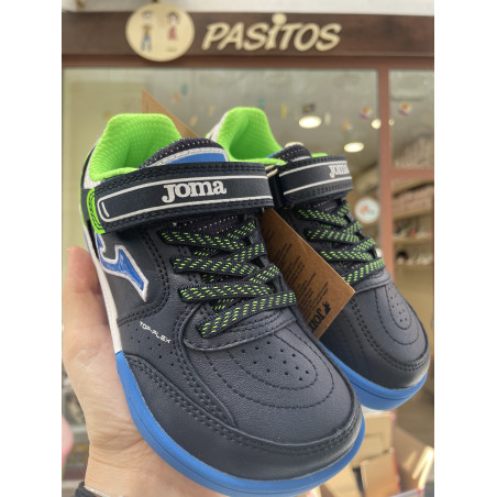 Fútbol sala barefoot Joma marino y verde velcro