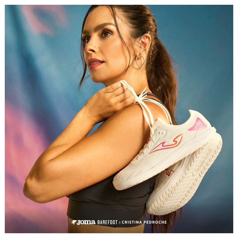 Deportiva Barefoot Joma Viper blanca y naranja