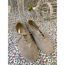 Blucher con cordón en serraje natural