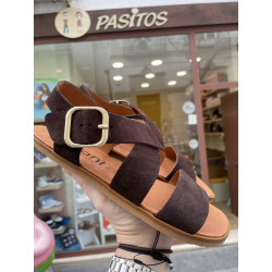 Sandalia barefoot serraje marron de Vivant