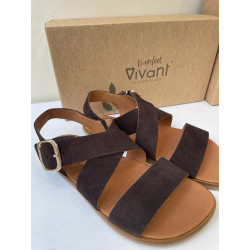 Sandalia barefoot serraje marron de Vivant