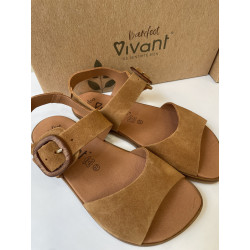 Sandalia barefoot serraje camel de Vivant