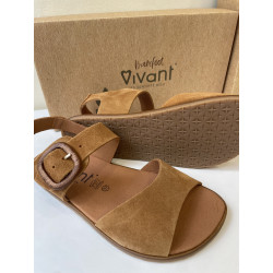 Sandalia barefoot serraje camel de Vivant