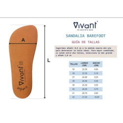 Sandalia barefoot serraje camel de Vivant