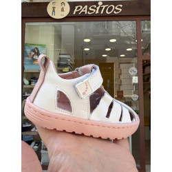Sandalia blanca combinada rosa de Blanditos