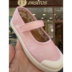 Canvas Mery Jane Respetuosas rosa brillo Pablosky