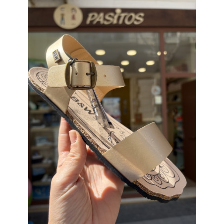 Sandalia barefoot Goflex Conguitos dorado