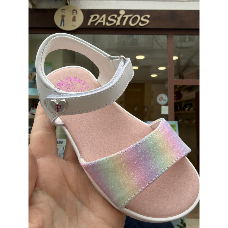 Sandalia Barefoot Pablosky gliter multi