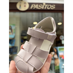 Sandalia Piruflex respetuosa rosa velcro