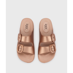 Sandalia de estilo bio de goma Habana metal bronce