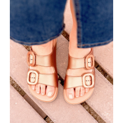 Sandalia de estilo bio de goma Habana metal bronce