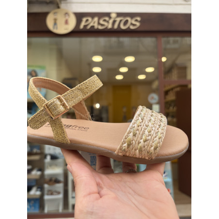 Sandalia respetuosa MustangFree rafia natural