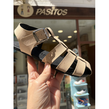 Sandalia respetuosa de Coqueflex ante beige