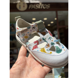 Sandalia Zapy respetuosa dinos estampadas 