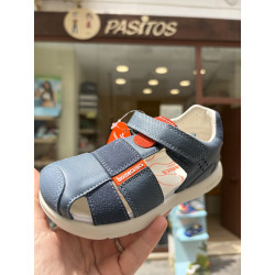 Sandalia Biomecanics azul puntera cerrada