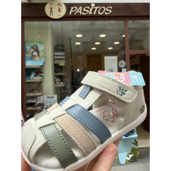 Sandalia respetuosa combinada hielo-verde-azul