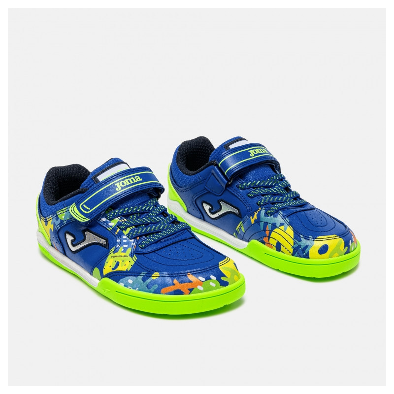 Fútbol barefooT Joma TopFlex azul y fluor velcro
