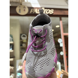 Deportiva Saguaro gris y rosa junior