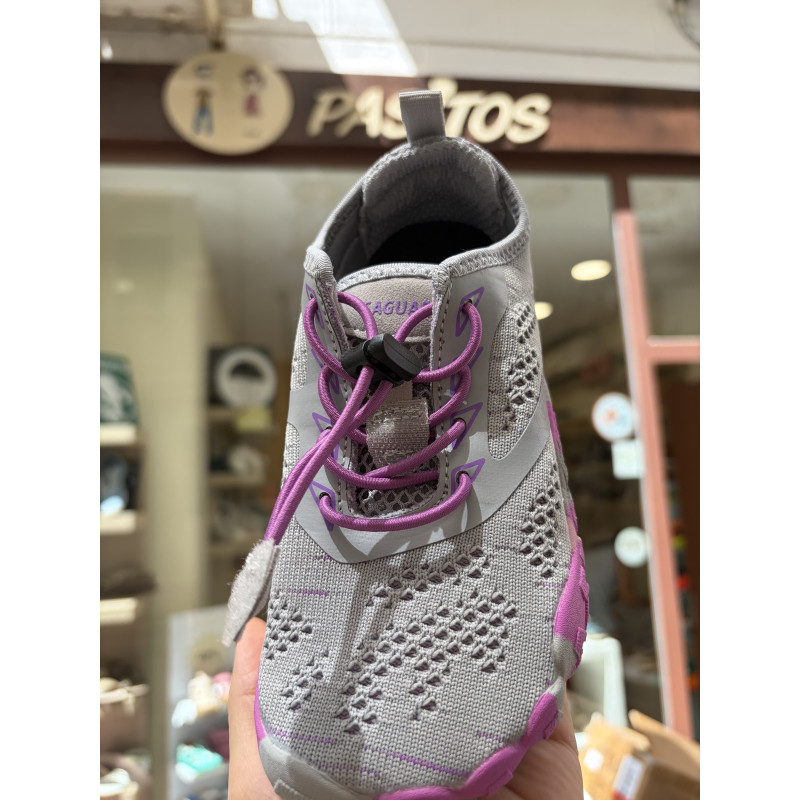 Deportiva Saguaro gris y rosa junior