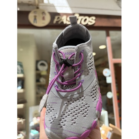 Deportiva Saguaro gris y rosa junior